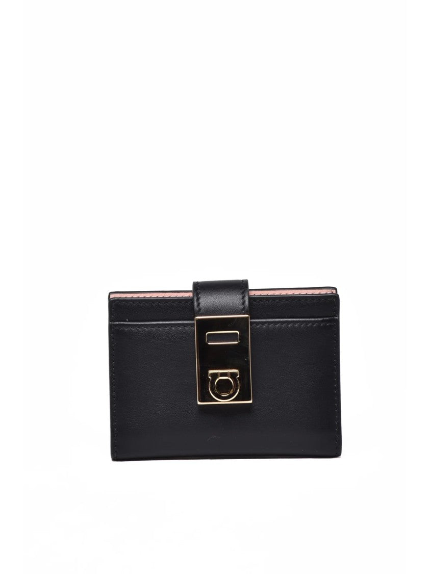 Ferragamo Black Leather Card Holder