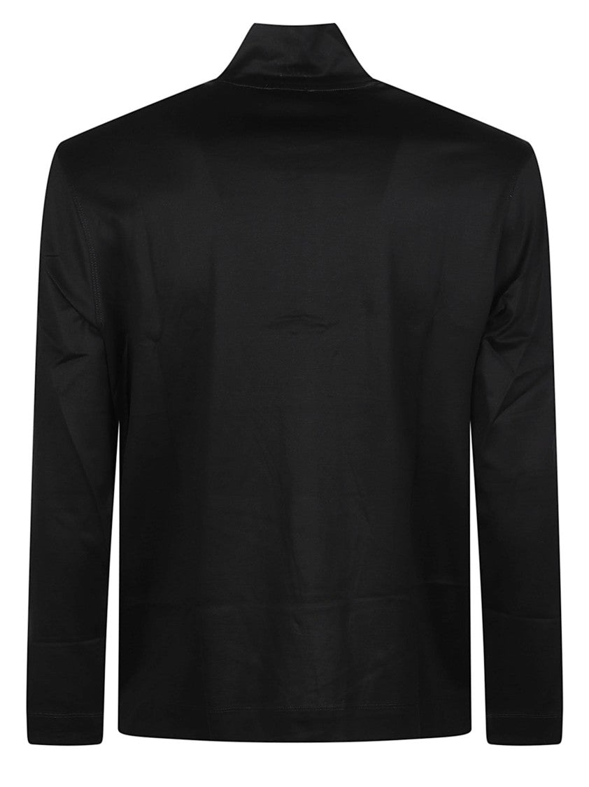 Emporio Armani High-Collar Long-Sleeve Lyocell-Blend Top