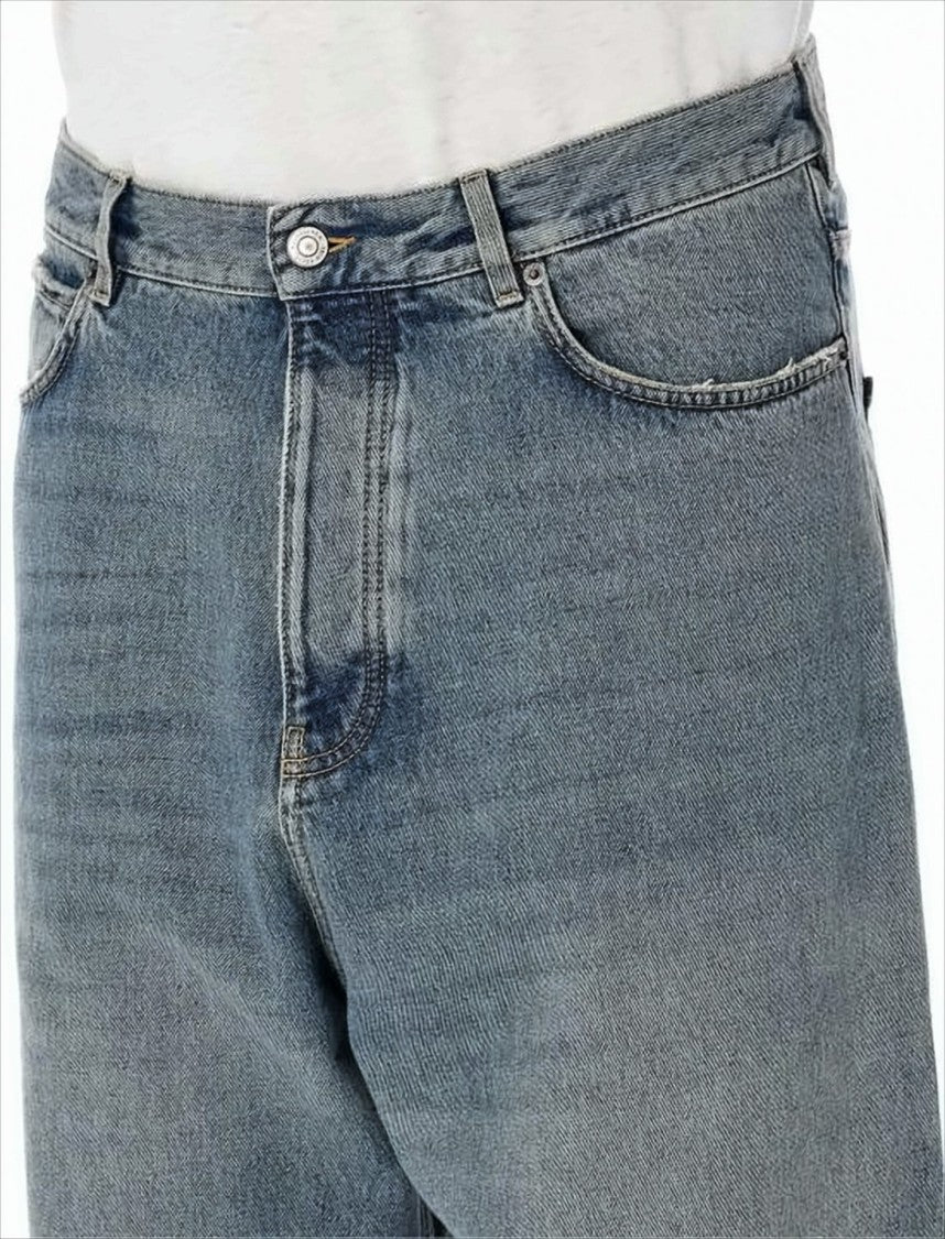 Balenciaga Relaxed Wide-Leg Denim Pants With Classic Five-Pocket Design