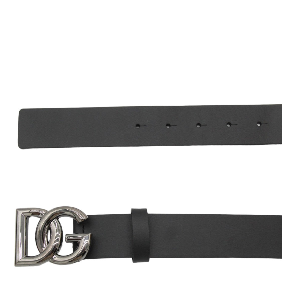 Dolce & Gabbana Matte Finish Black Belt With Interlocking Initials