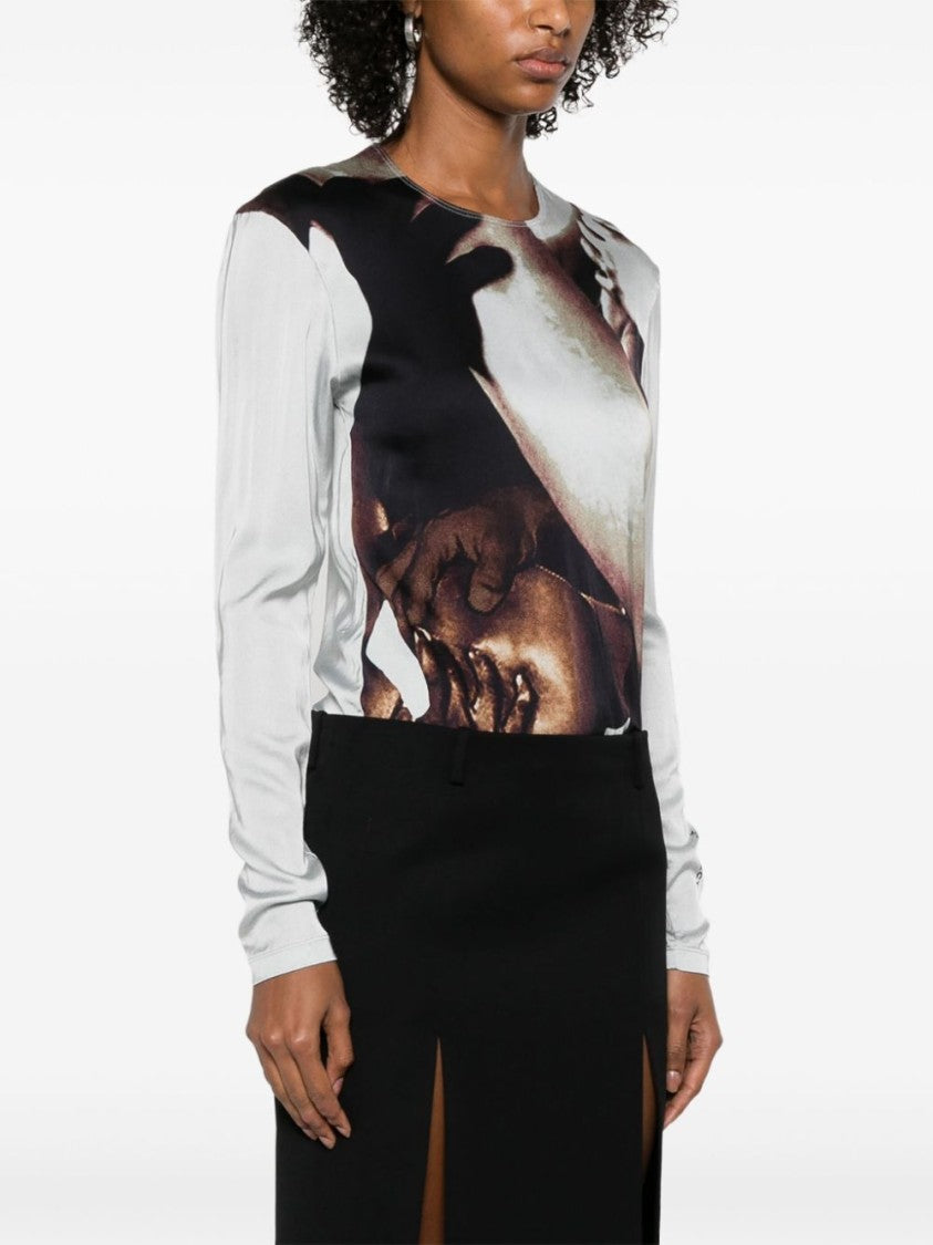 The Attico Black Midi Skirt With Front Slits