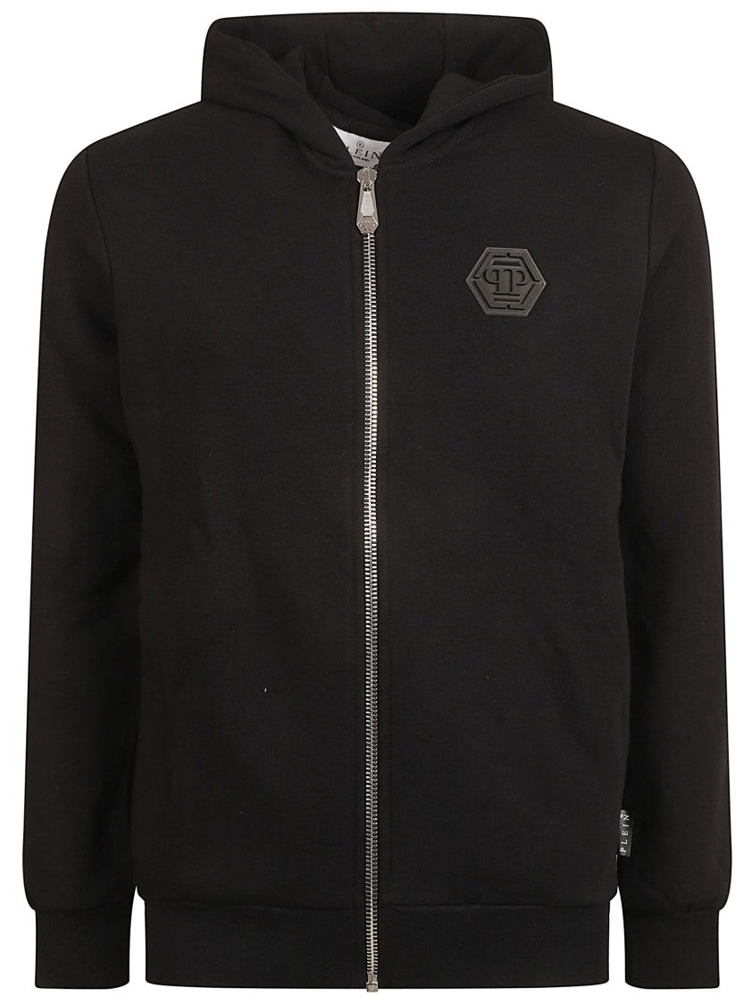 Philipp Plein Black Zip-Up Hoodie With Subtle Logo