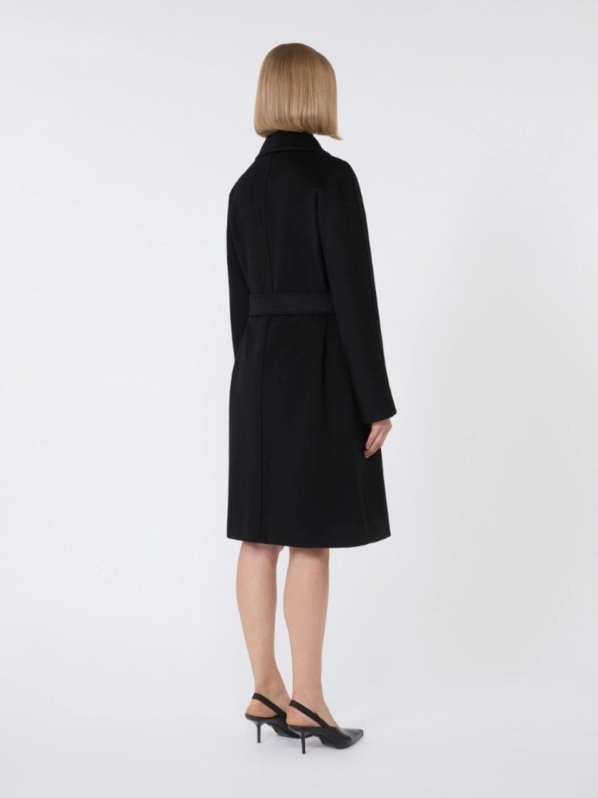 Max Mara Timeless Black Virgin Wool Dravenna Coat