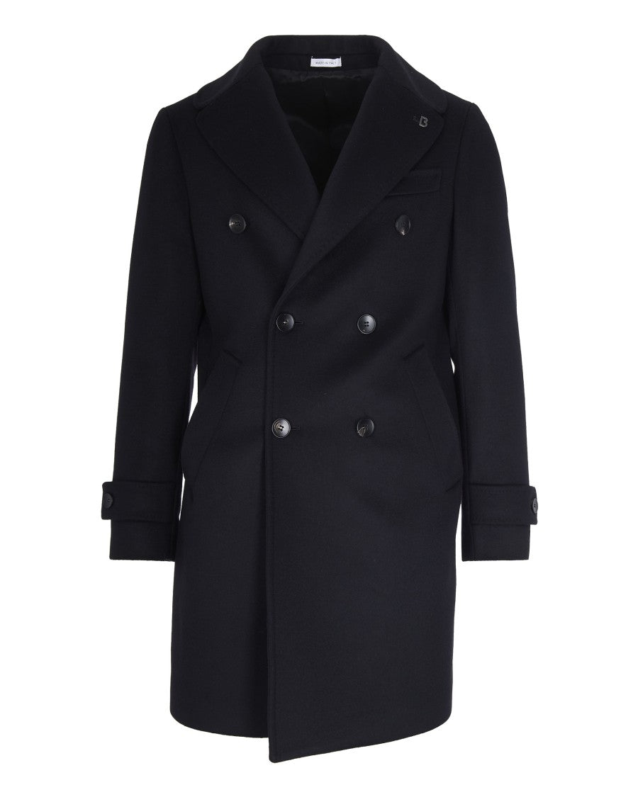 Breras Milano Double-Breasted Coat In Black