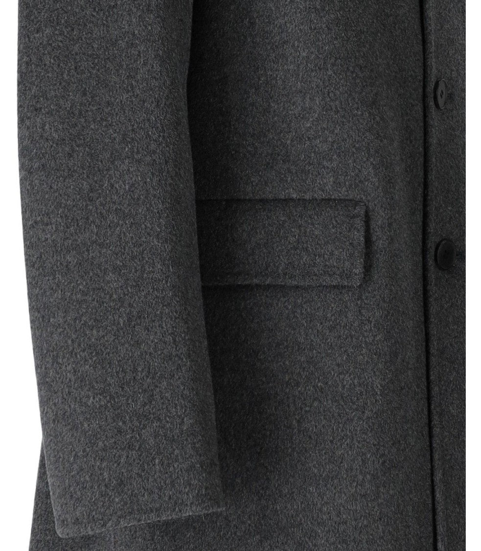 Amaranto Grey Single-Breasted Coat
