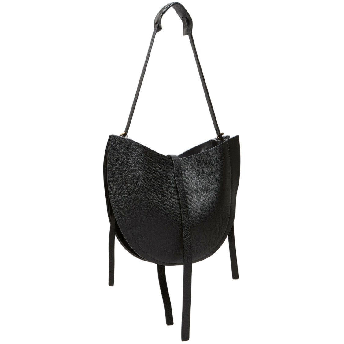 Minobossi Black Lizzie Textured Leather Bag