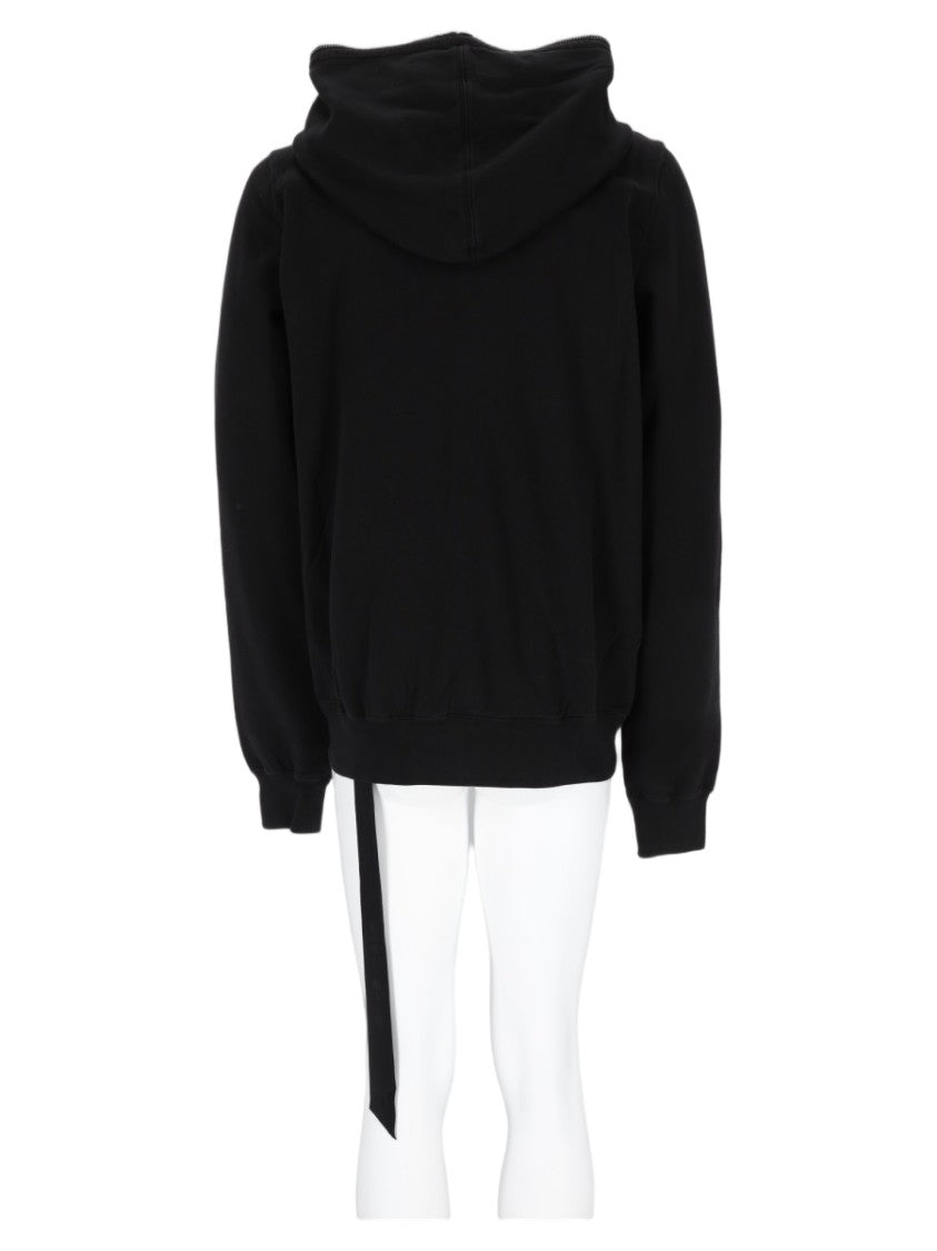 Drkshdw By Rick Owens Black Zip-Up Side Detail Cotton Hoodie