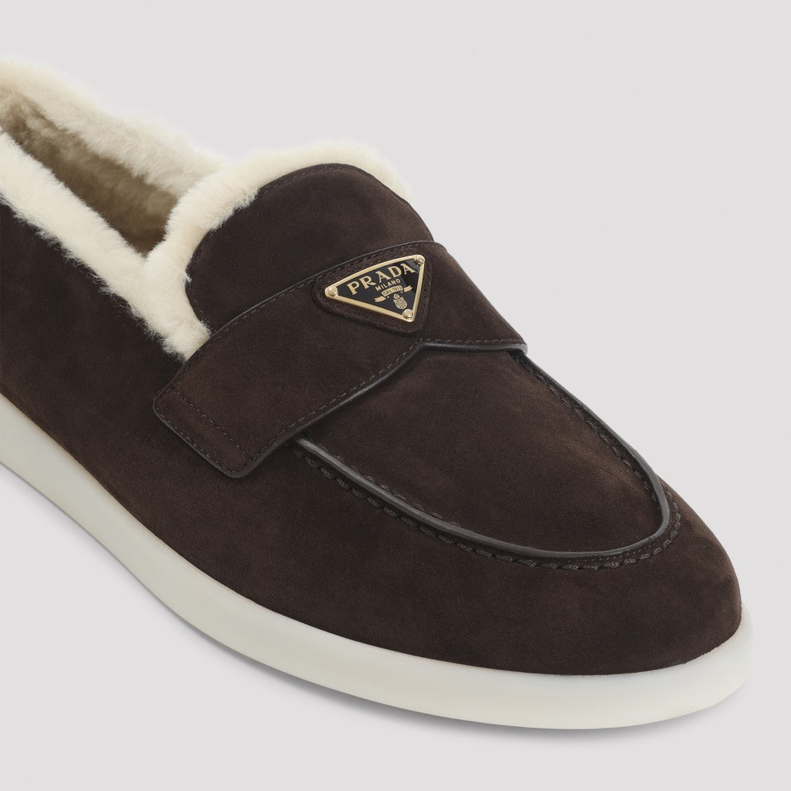 Prada Brown Calf Leather Loafers