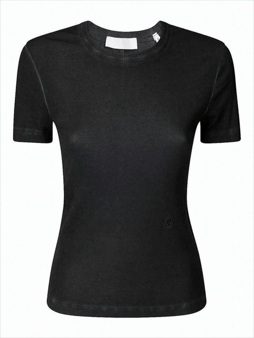 Helmut Lang Fitted Black Short-Sleeve T-Shirt With Subtle Seam Detail