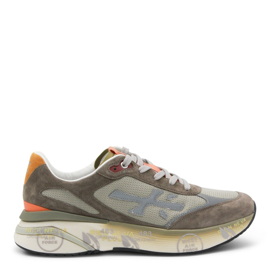 Premiata Taupe Leather Moerun Sneakers
