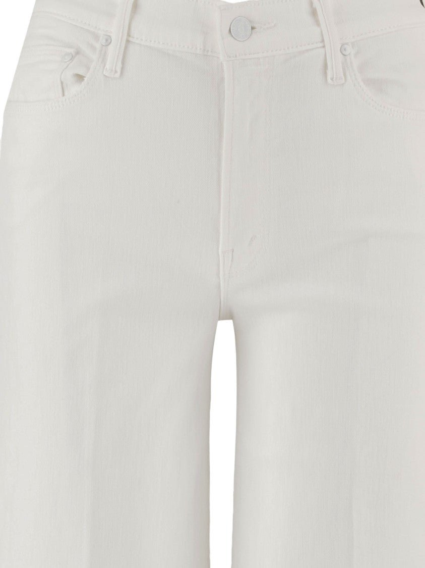 Mother Wide-Leg White Jeans With Classic Five-Pocket Design