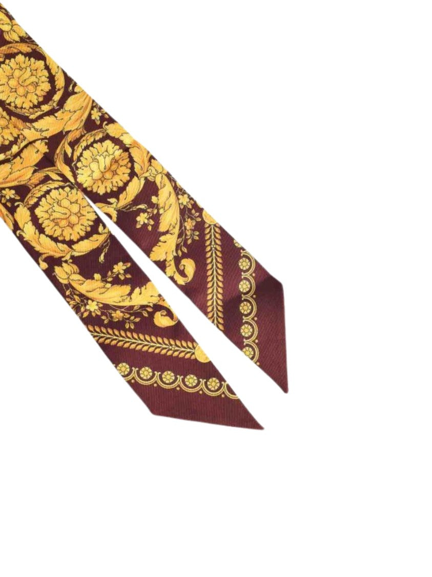 Versace Gold All-Over Print Silk Scarf
