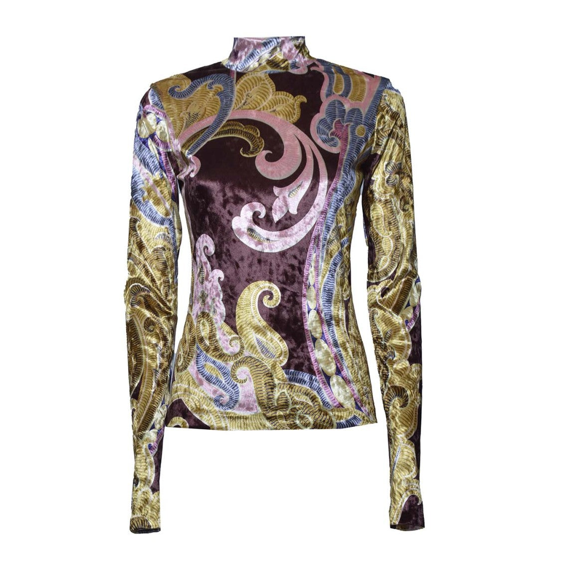 Etro Fitted Top In Multicolored Printed Chenille