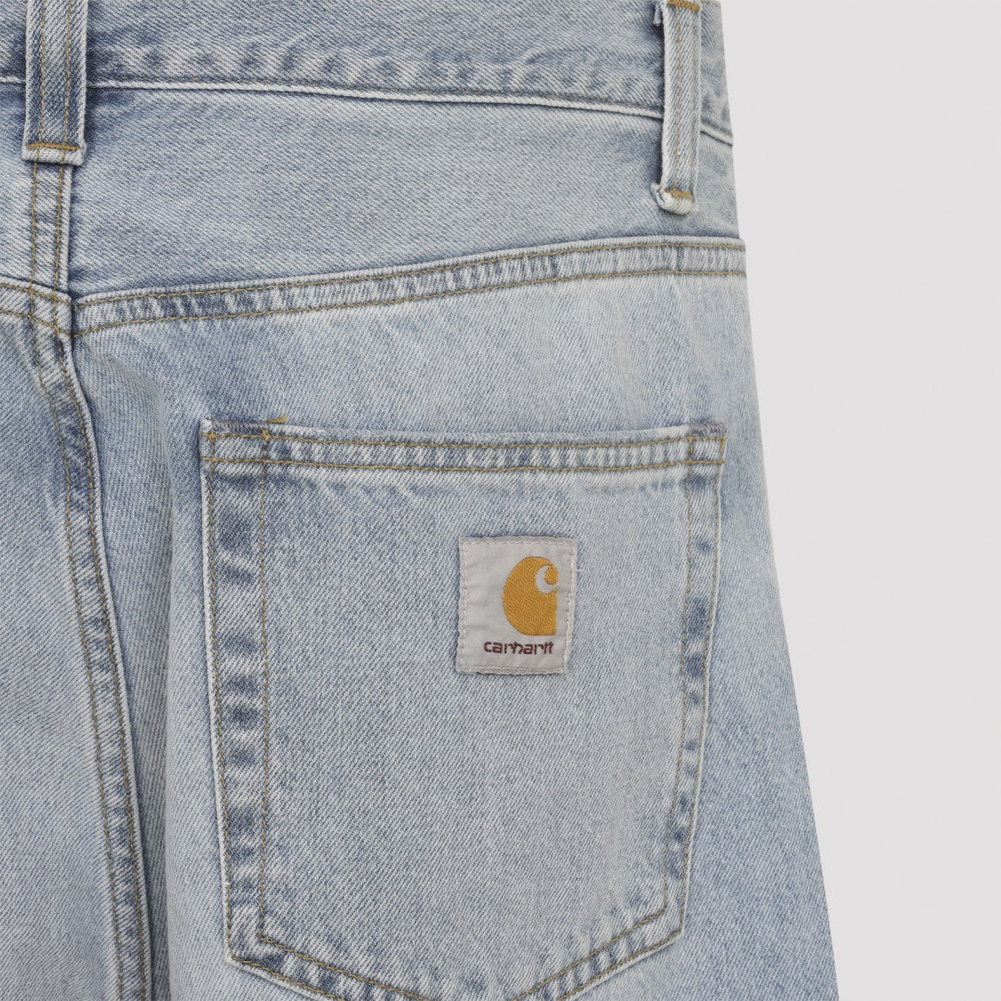 Carhartt Wip Light Washed Denim Trousers With Classic Fit And Subtle Fading