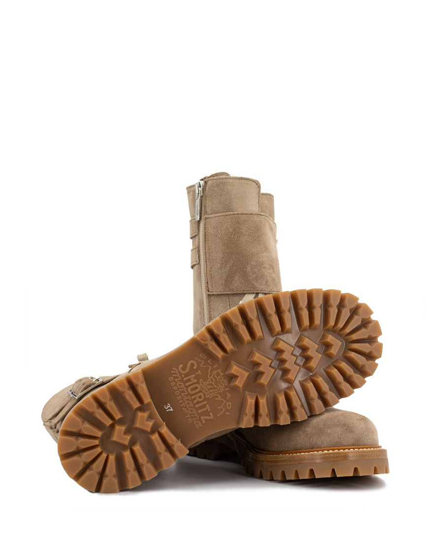 Kiton Beige High Boots