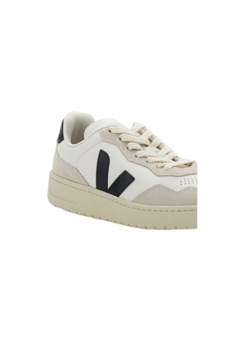 Veja White Black V-90 Leather Suede Sneakers
