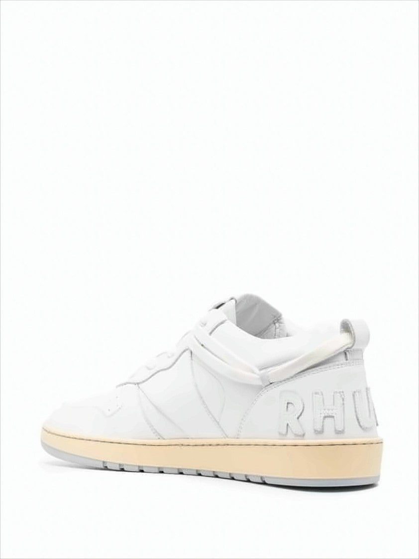 Rhude Perforated Leather Low-Top Sneakers With Tonal Laces
