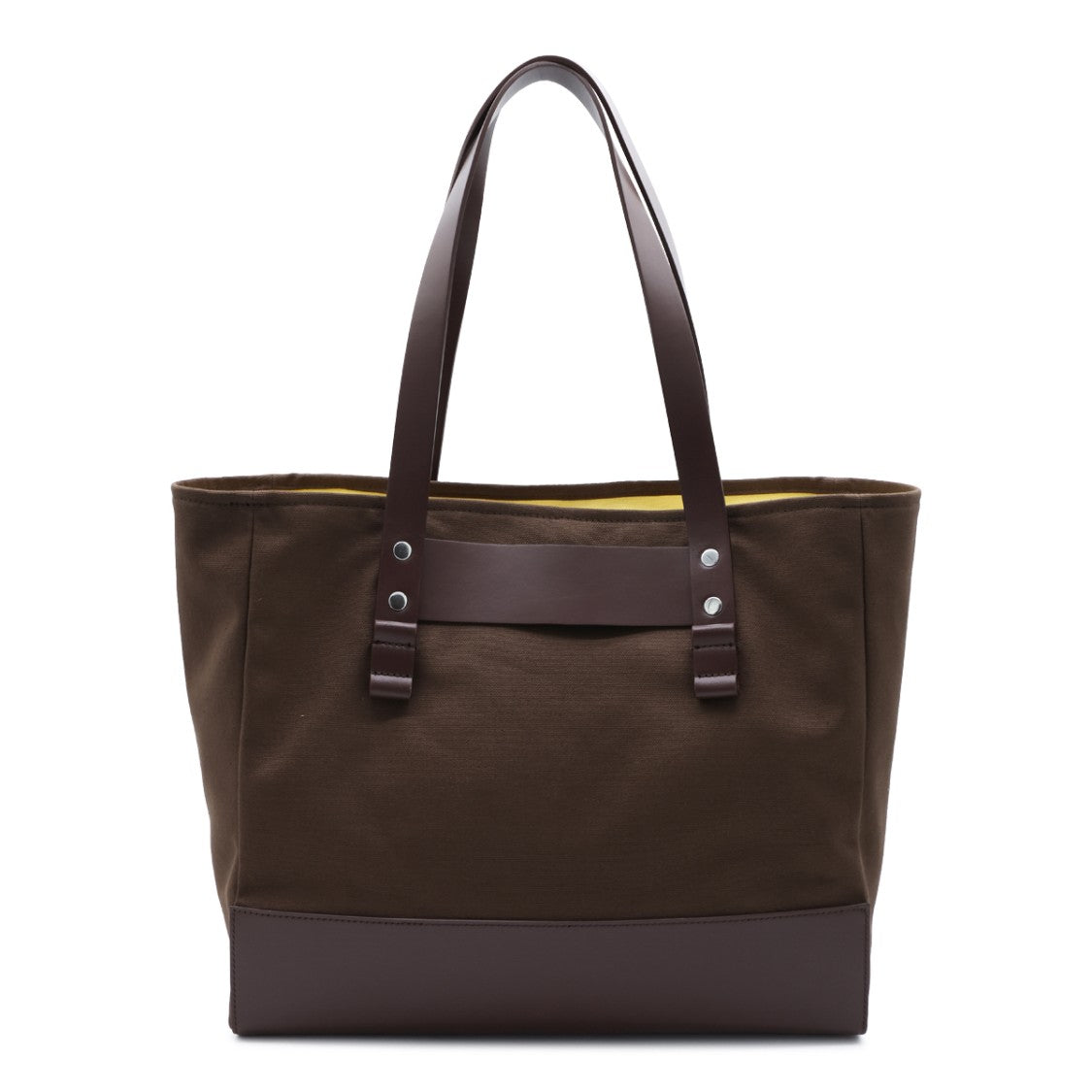 Marni Structured Brown Tote Bag With Leather Accents