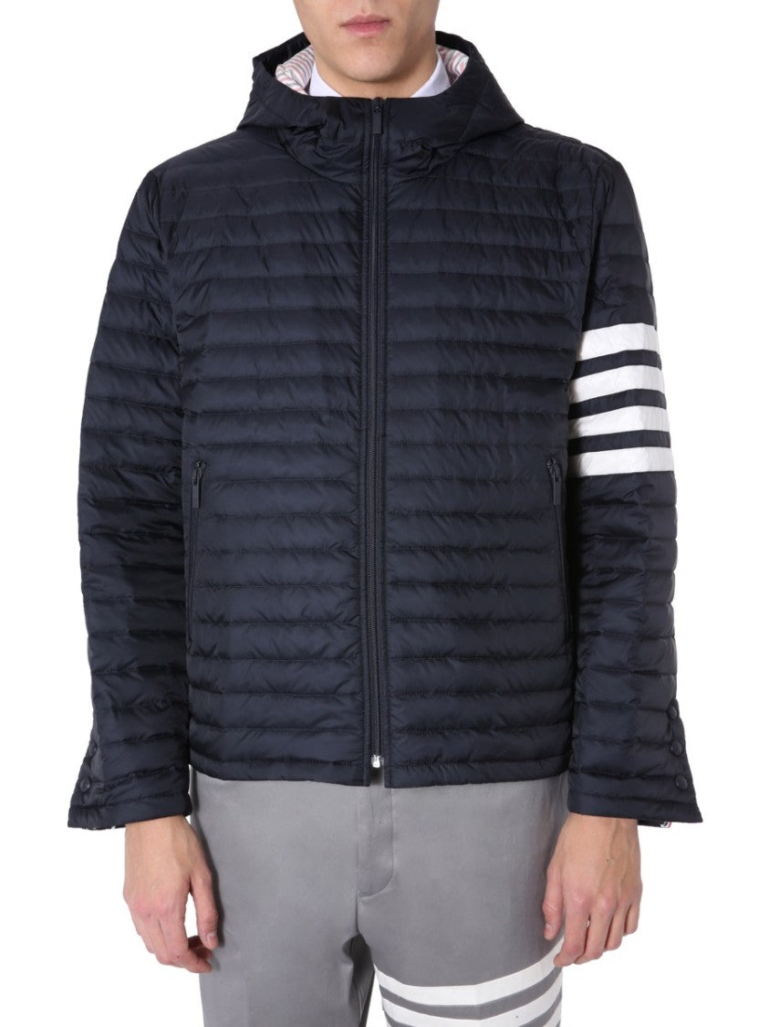 Thom Browne Quilted Black Puffer Jacket With Hood