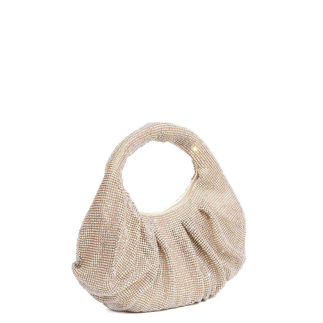 Twentyfourhaitch Crescent-Shaped Handbag With Radiant Rhinestones