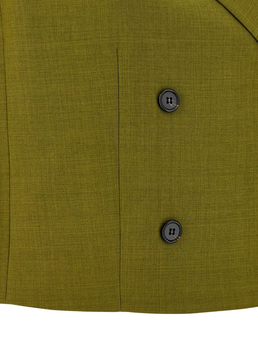 Theory Double-Breasted City Twill Vest With Peak Lapels