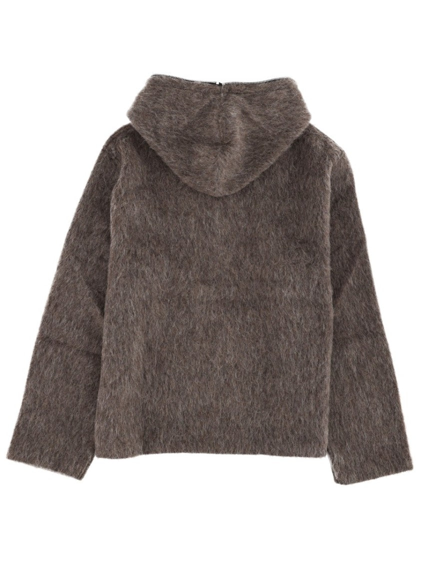 Our Legacy Boxy-Fit Plush Texture Brown Wool-Blend Hoodie