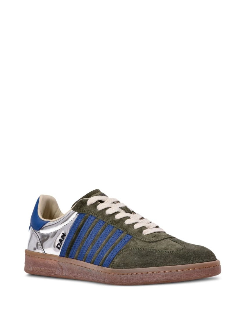 Dsquared2 Multicolour Olive Green Striped Lace Sneakers