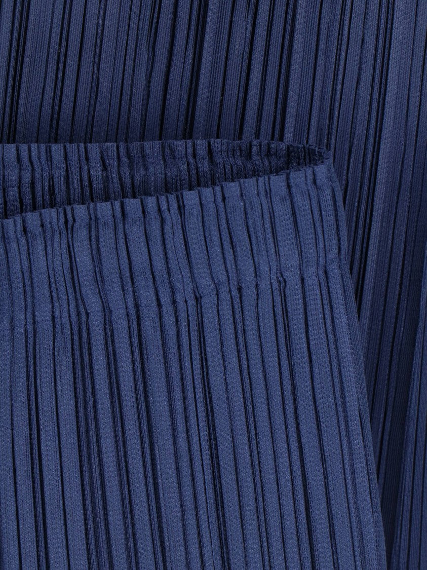 Pleats Please Blue Pleated Slim Pants