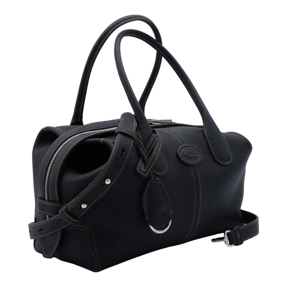 Tod's Textured Leather Handbag With Dual Top Handles