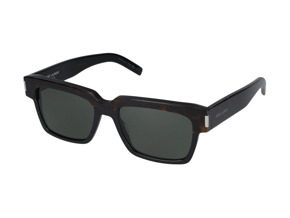 Saint Laurent Havana Square Frame Acetate Sunglasses