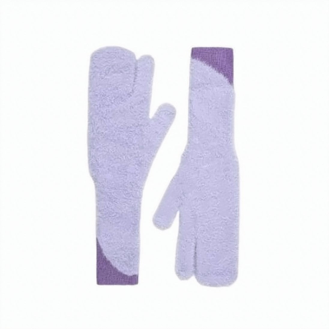 Mm6 By Maison Margiela Long Textured Gloves With Contrasting Accents