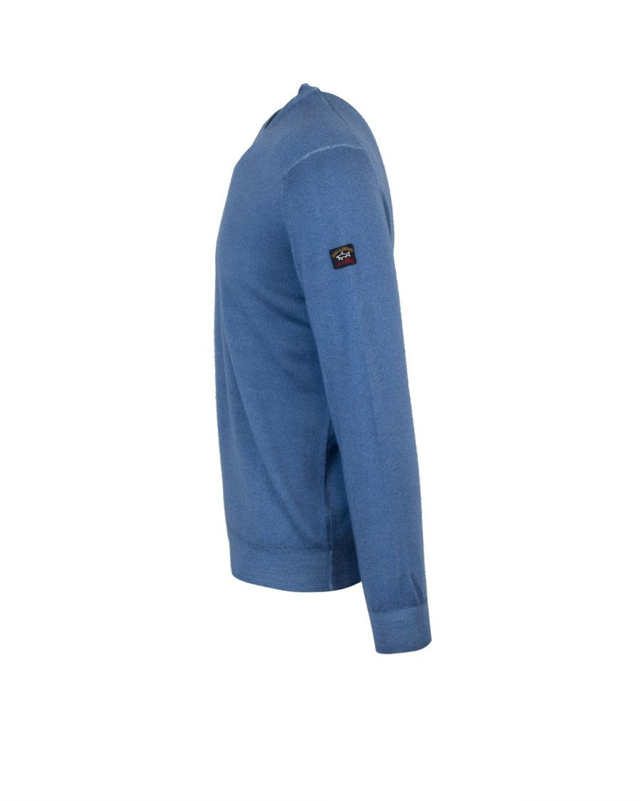 Paul & Shark Extrafine Blue Wool Sweater