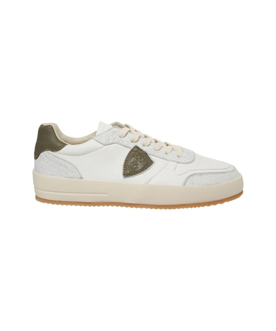 Philippe Model Textured Leather Sneakers With Triangular Logo