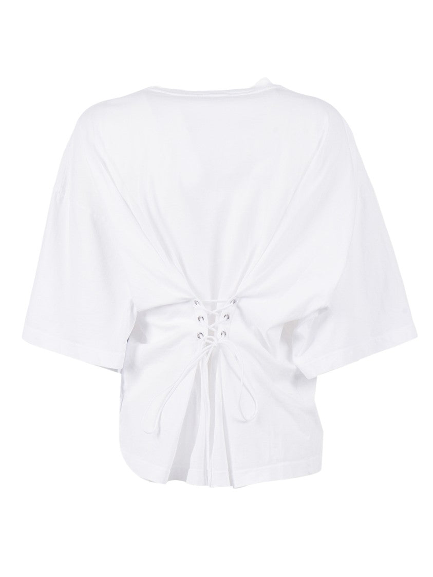 Agolde Ellery Lace Up Cotton T-Shirt
