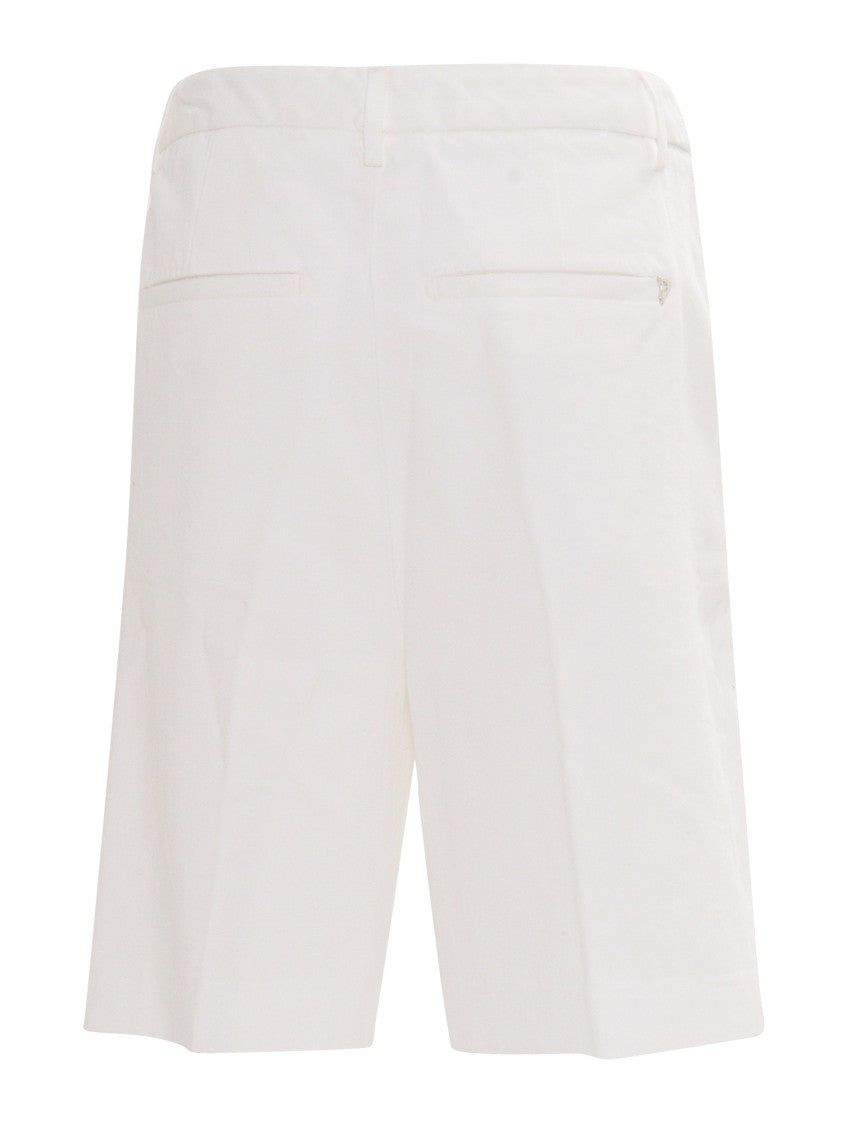 Dondup Tailored White Nita Shorts With Minimalist Aesthetic