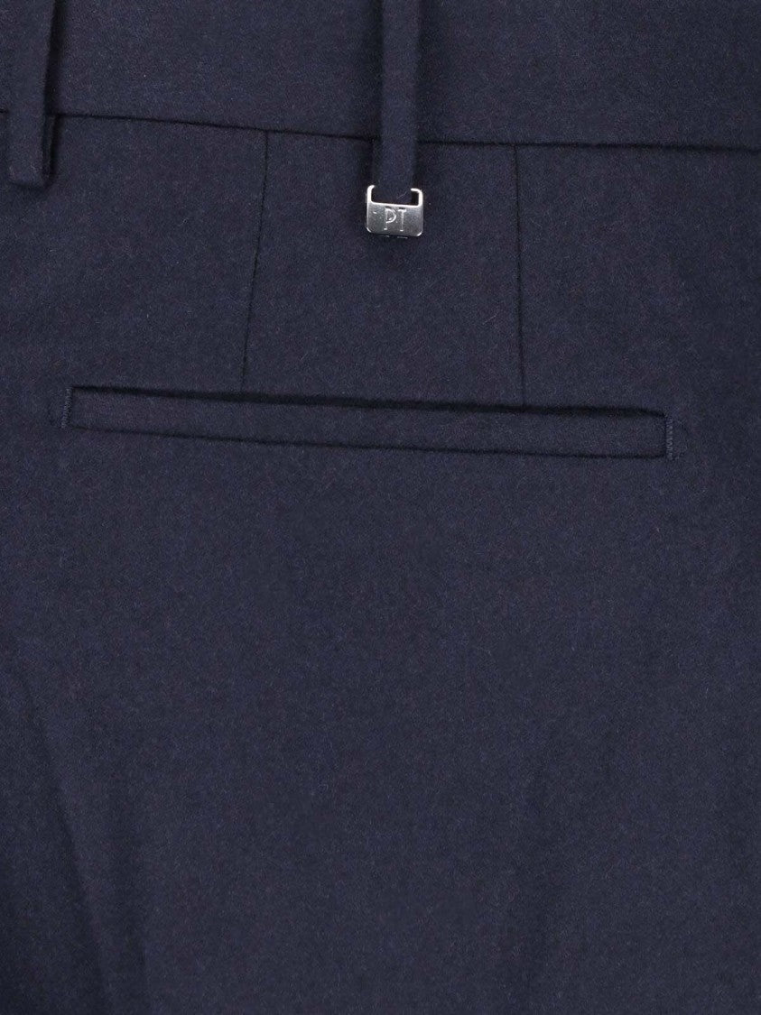 Pt Torino Black Straight-Leg Virgin Wool-Cashmere Trousers