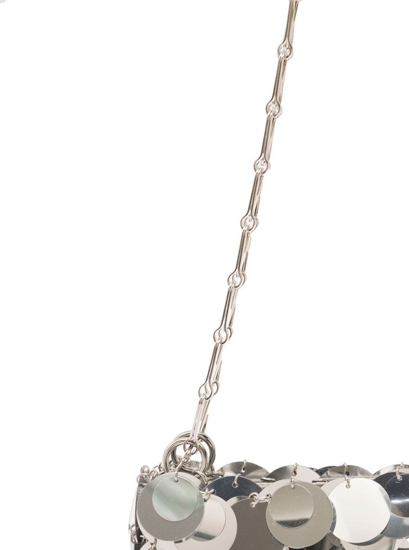 Rabanne Reflective Silver Disc Bag