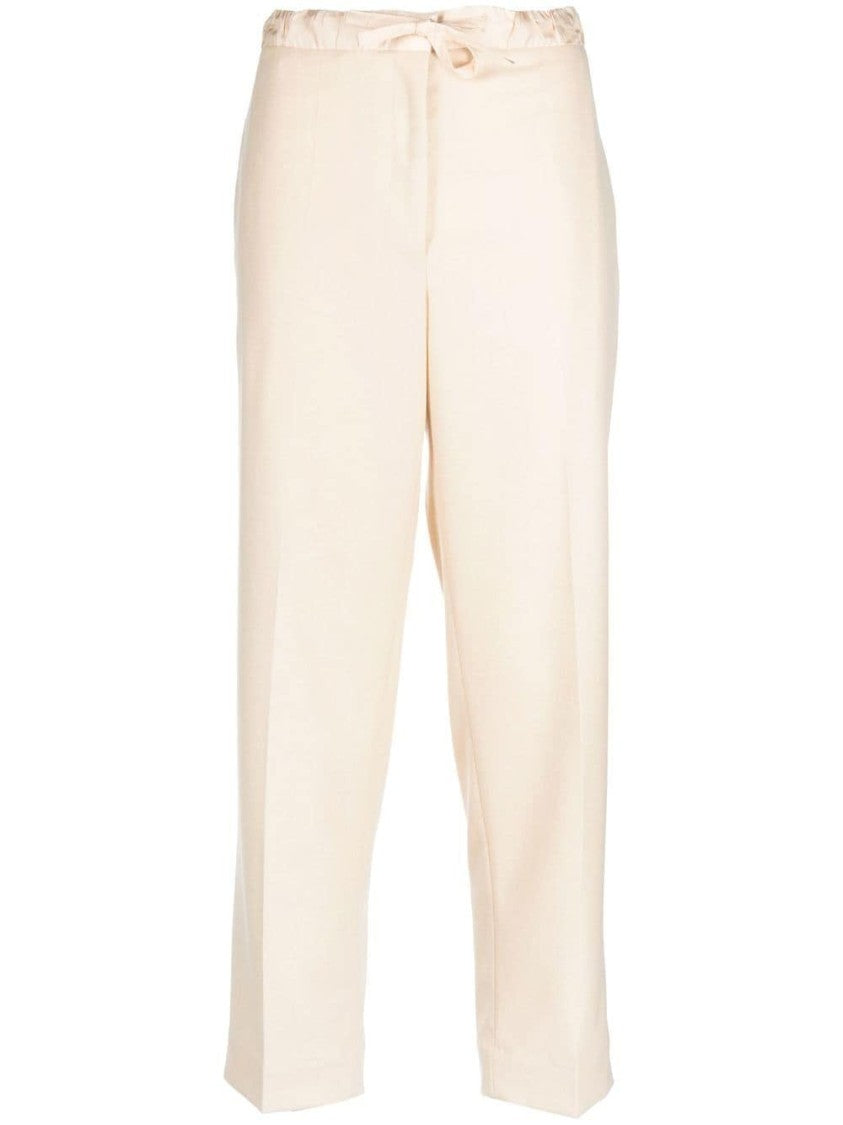 Jil Sander Gathered Detail Drawstring Cropped Trousers