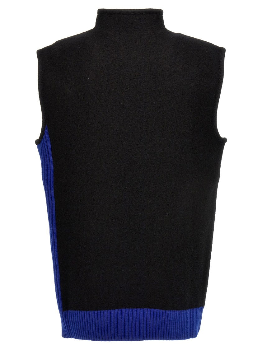 A-Cold-Wall* Two-Color Merino Wool Vest With Zip Closure And Logo Plaque