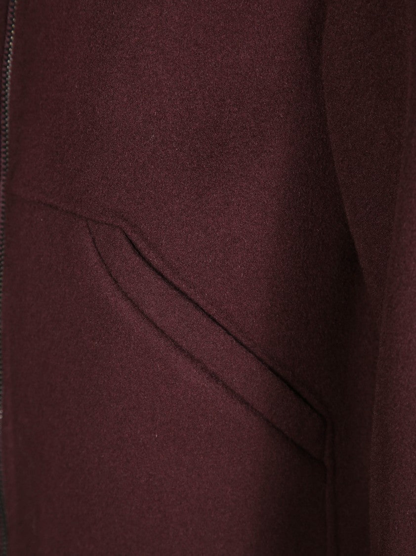 Amaranto Minimalist Black Bomber Jacket With Ribbed Details