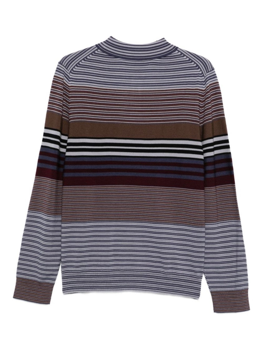 Paul Smith Long-Sleeve Polo Sweater In Viola