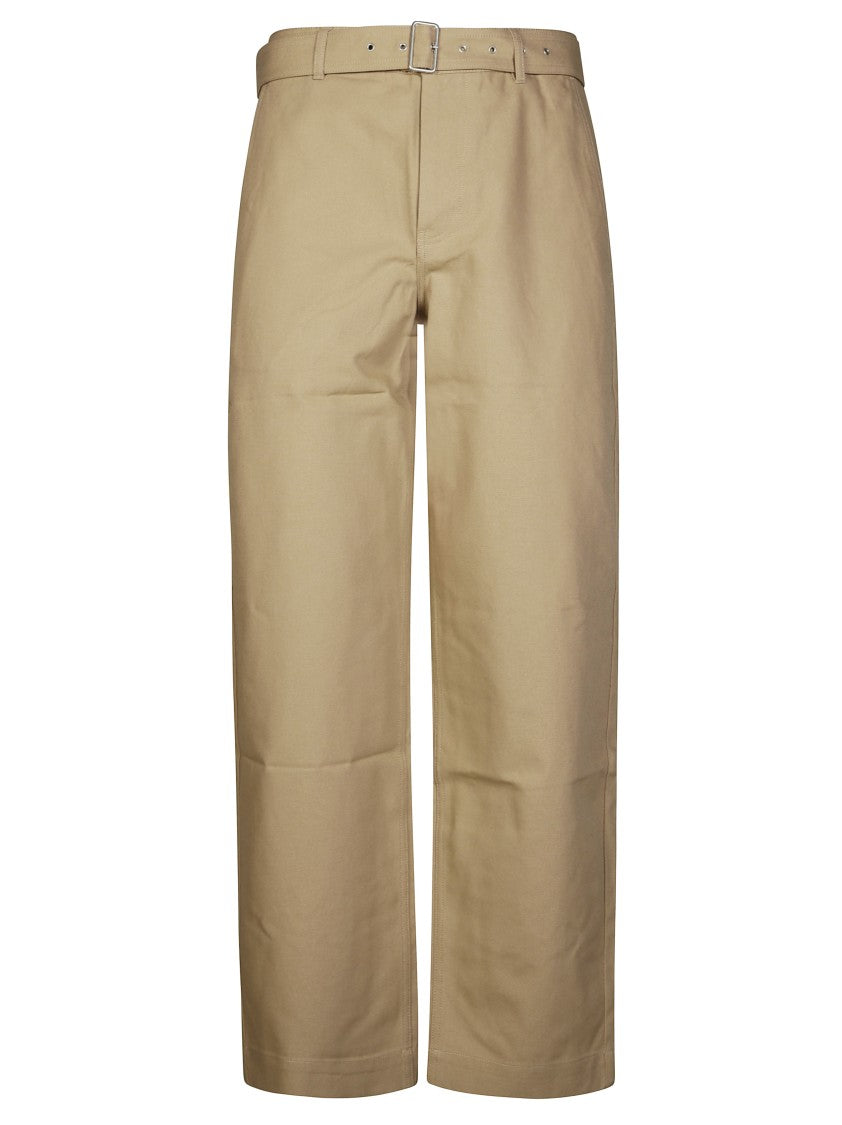Maison Kitsuné Relaxed-Fit Trousers With Belt And Embroidered Detailing