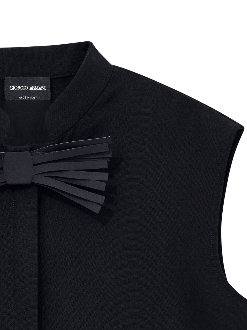 Giorgio Armani Silk Cady Mandarin Collar Shirt