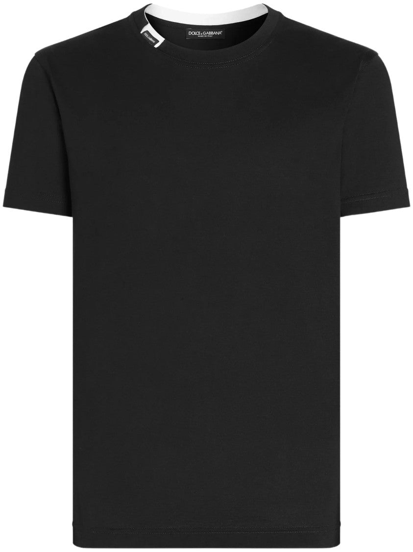 Dolce & Gabbana Minimalist Black Crew Neck Short-Sleeve T-Shirt