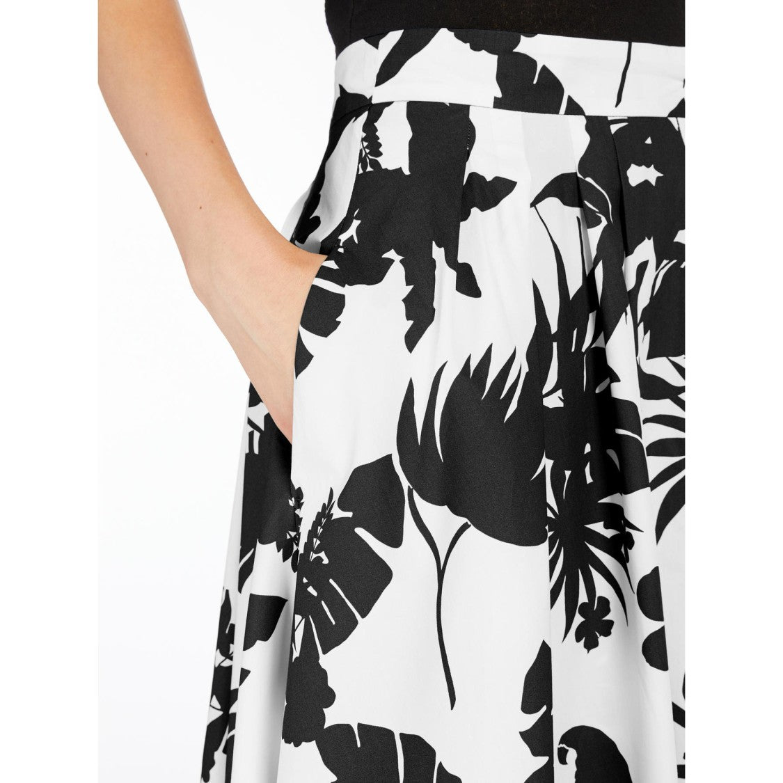 Max Mara Midi-Length Skirt With Tropical Leaf Print