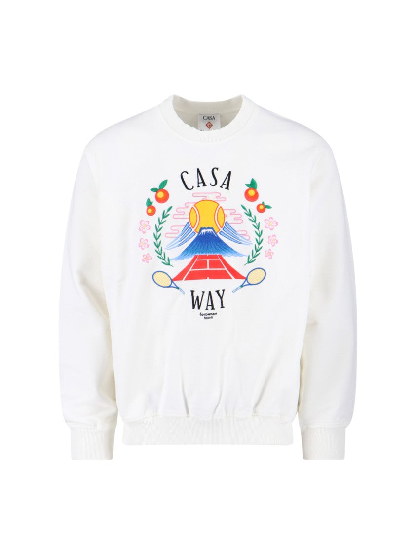 Casablanca "Casa Way Mountain" Logo Sweatshirt – White