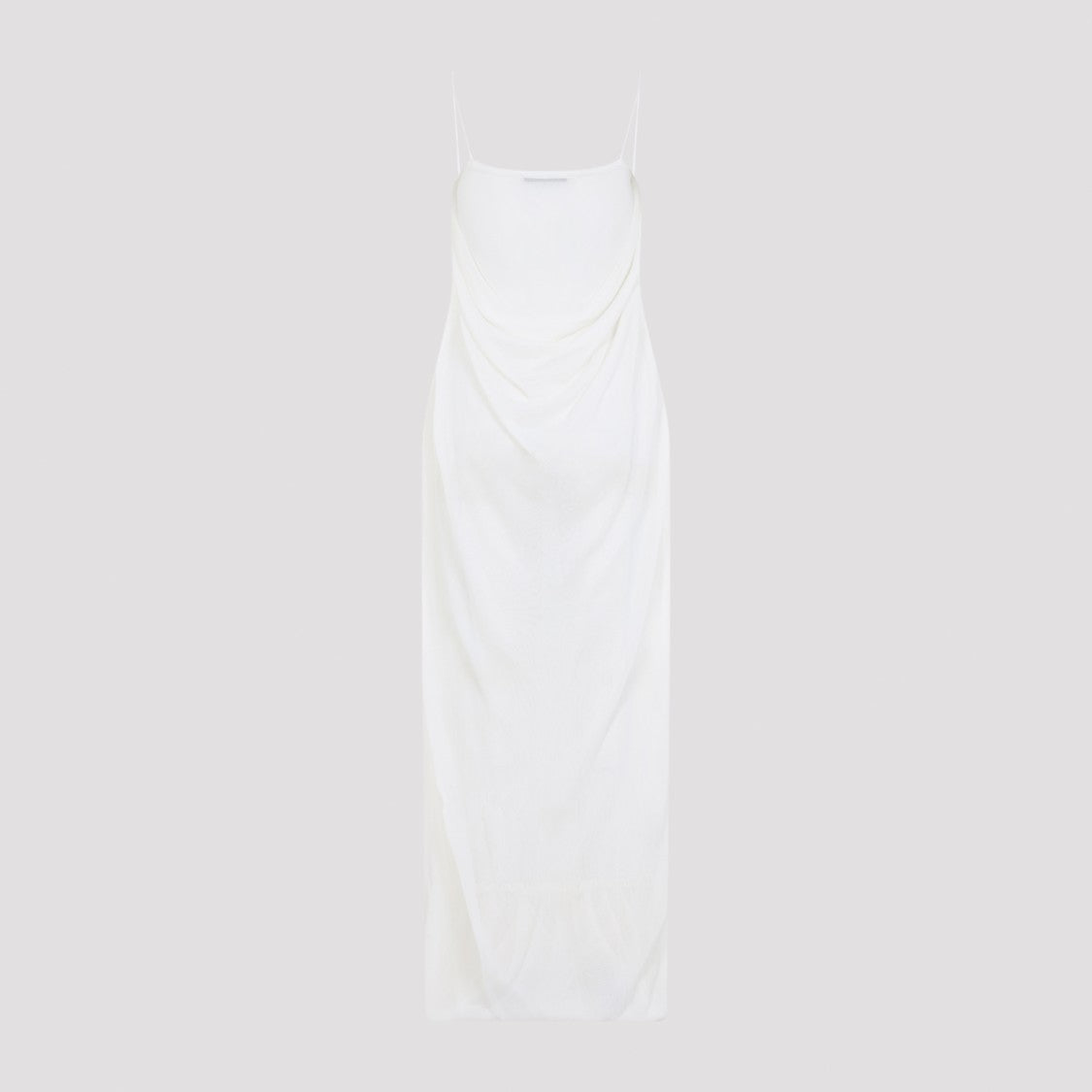 Jacquemus Long Spaghetti Strap Dress With Draped Back