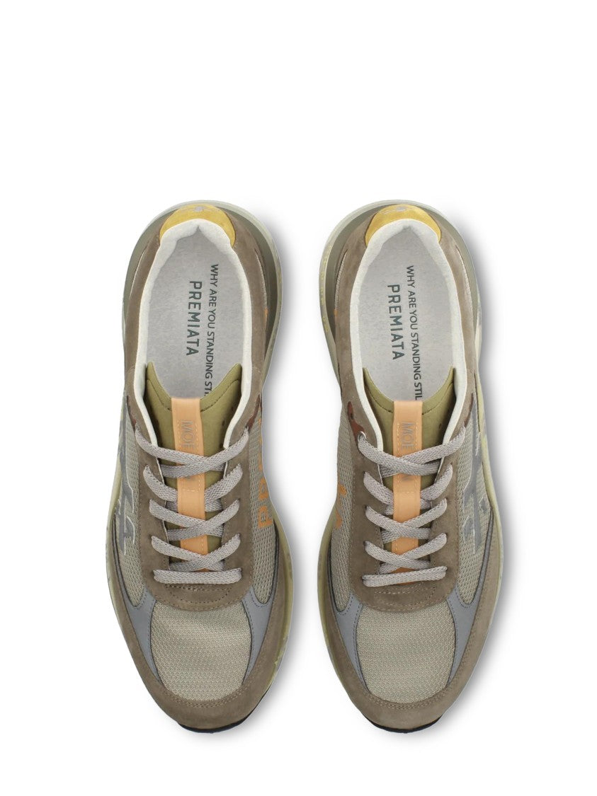 Premiata Layered Design Sneakers With Mesh