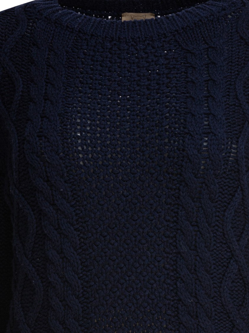 Rakki' Cable Knit Sweater In Merino Wool