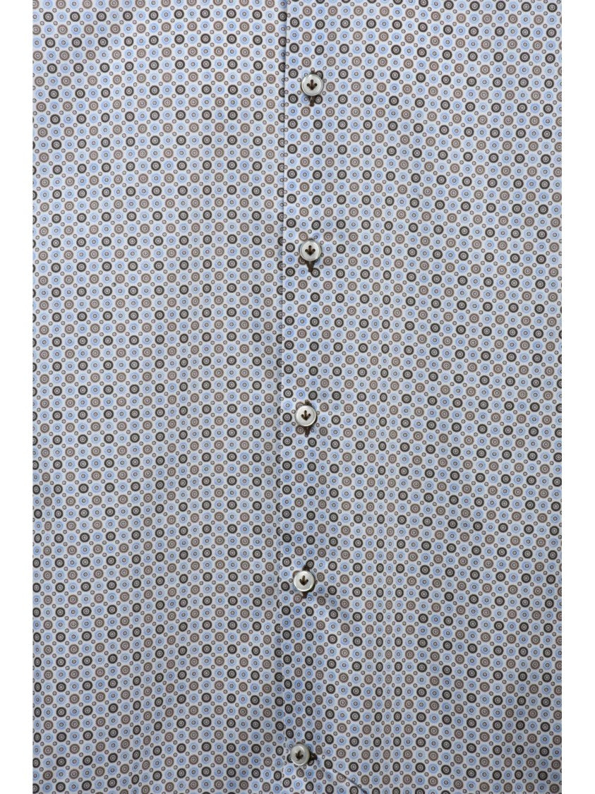 Sonrisa Fior Di Cotone Long-Sleeve Casual Shirt With Subtle Geometric Pattern